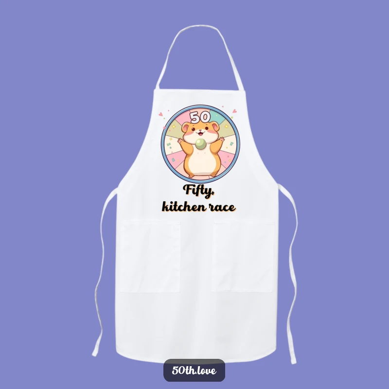 Funny Hamster '50' Wheel Apron - Cook with Energetic Flair!