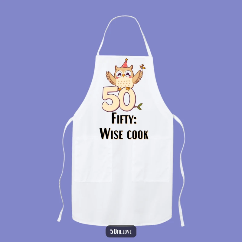 Funny Owl Chef Apron: Hilarious 50th Birthday Kitchen Gift!