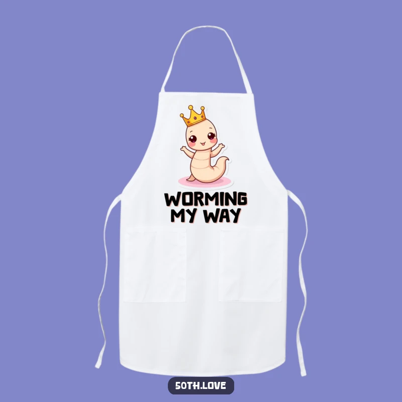 Funny Birthday Worm Apron: bake and celebrate like royalty