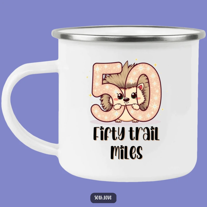 Funny Hedgehog Adventure Mug: Sip and Celebrate Your 50th!