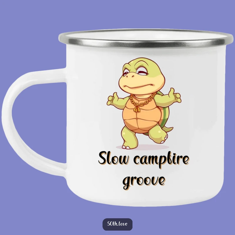Funny Turtle 50th Birthday Camping Mug: Hilarious Adventure Fuel for Smooth Sips