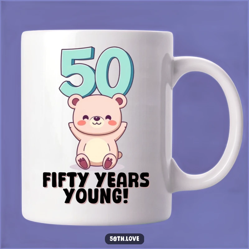 Funny 50th Birthday Bear Mug - Hilarious Celebration Gift for Men and Women
