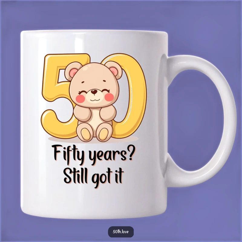 Funny 'Beary' 50th Birthday Mug - Adorable Teddy Bear Gift for 50 Years