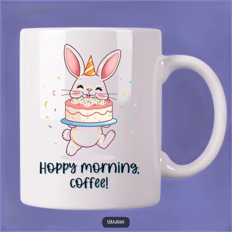 Funny Bunny Cake Mug - Hopping Confetti Cake Surprise Gift