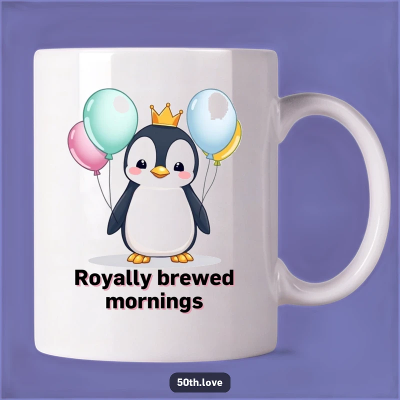 Funny Penguin King Birthday Mug - Royal Fun for Regal Celebrations!