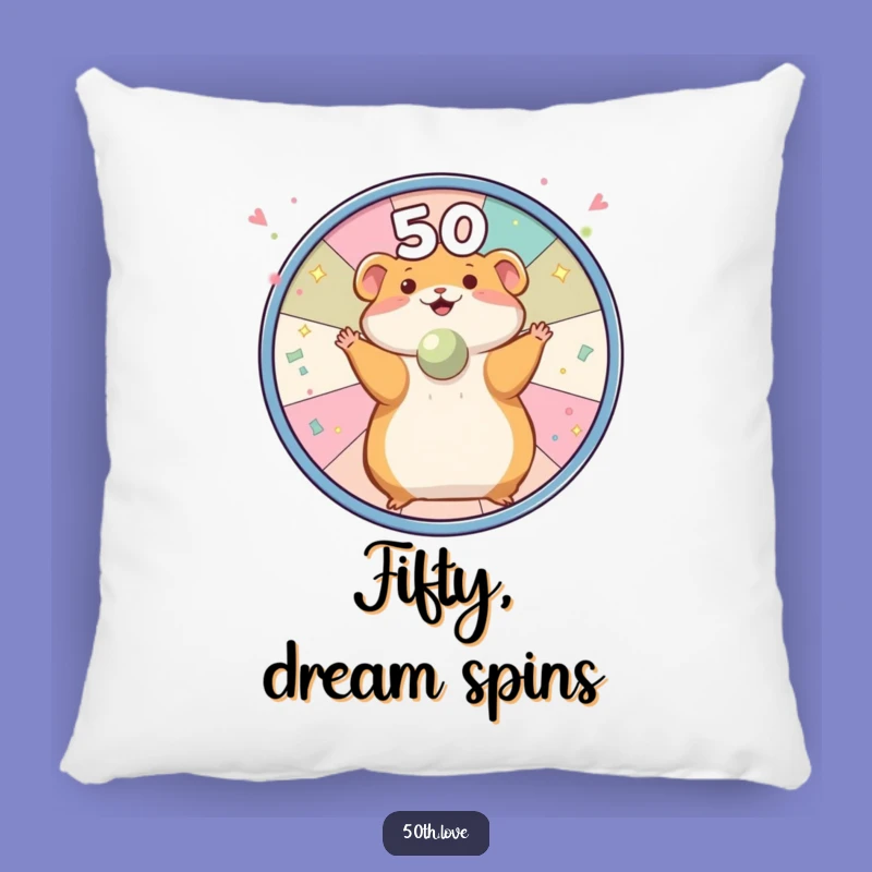 Soft Funny Hamster '50' Wheel Pillow - Cuddle Up for Festive Fun!