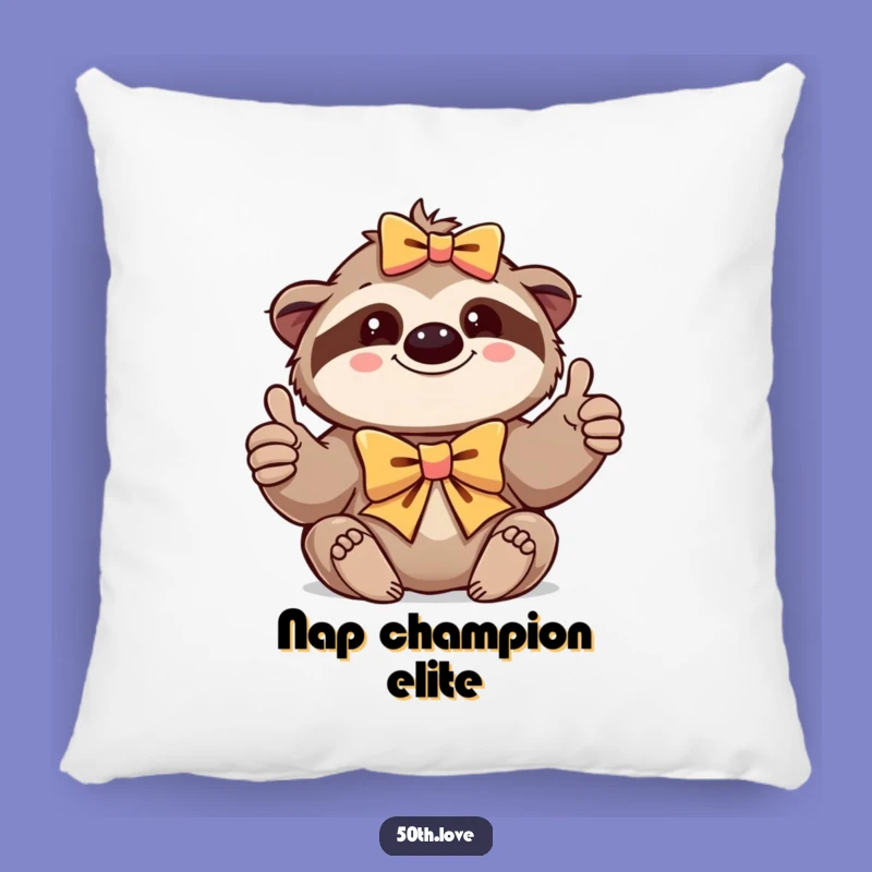 Funny Sloth Thumbs-Up Pillow: Cozy Comfort for Your Happy Place