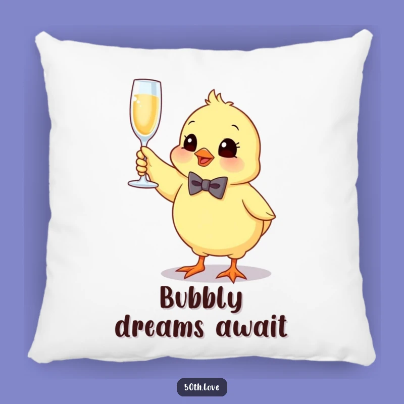 Rest on Revelry: Funny Bouncing Chick Champagne Pillow