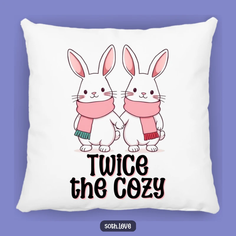 Funny Bunny Friendship Pillow: Cozy Comfort with Hilarious Duo Vibes