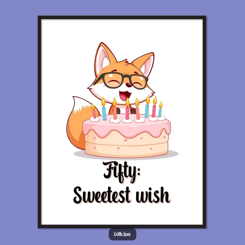 Funny Fox Birthday Digital Art: Instant Whimsical Celebration Gift!