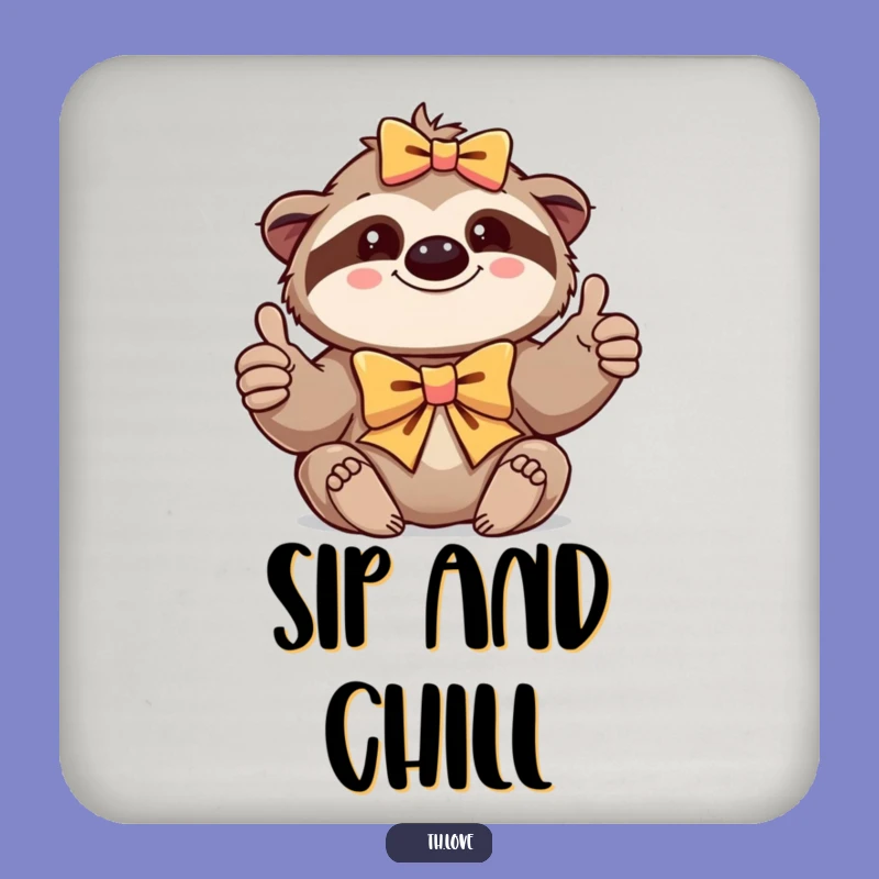 Funny Sloth Thumbs-Up Coaster: Add Calm to Your Tabletop