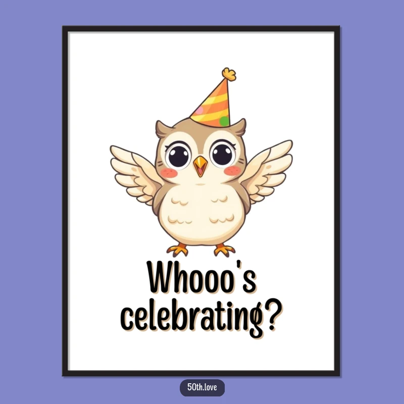 Cheerful Owl Party Poster: Funny Art to Brighten Your Wise Space!