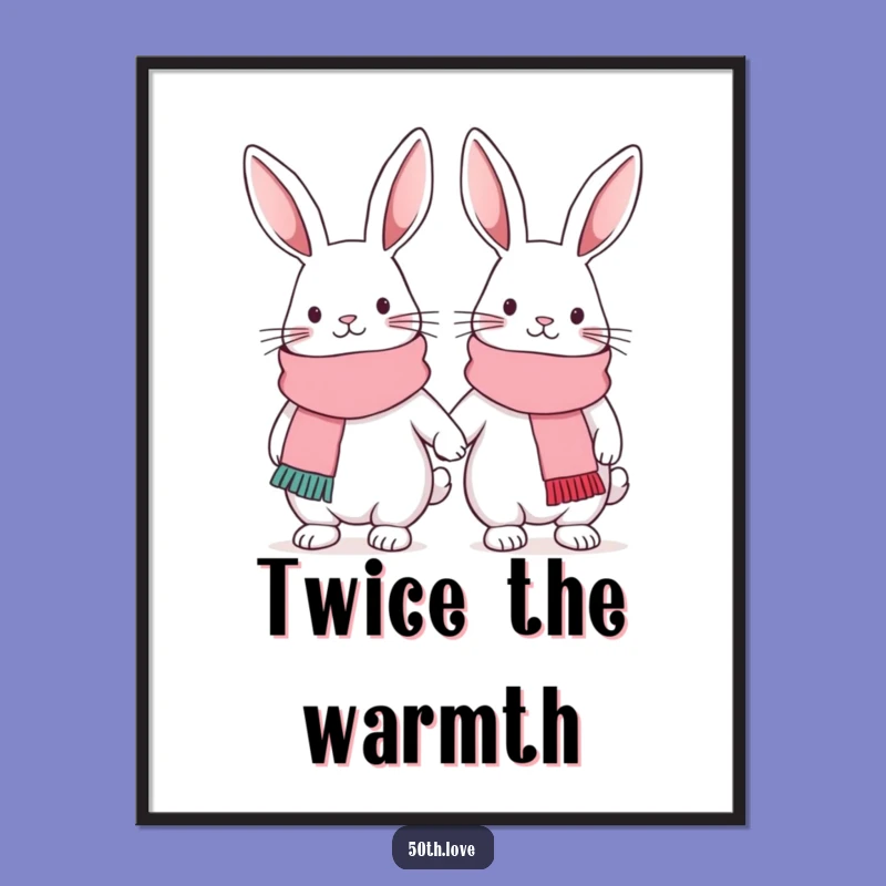Funny Bunny Friendship Poster: Adorable Artwork for a Hilarious Celebration of Bonds