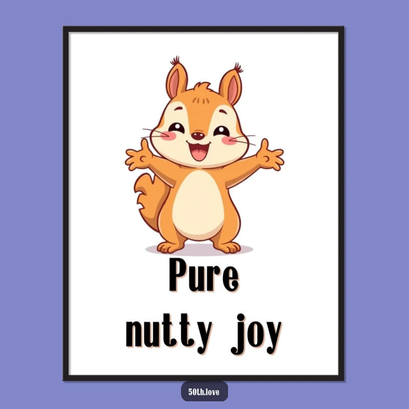 Funny Squirrel Celebration Poster: Bring Joyful Wall Art Home Today