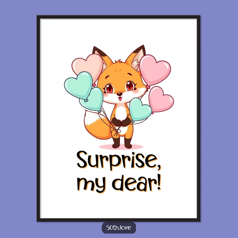 Funny Surprised Fox Poster: add charm and humor to your walls