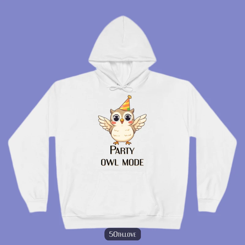 Cozy Cheerful Owl Party Hoodie: Warm and Funny Celebration Gear