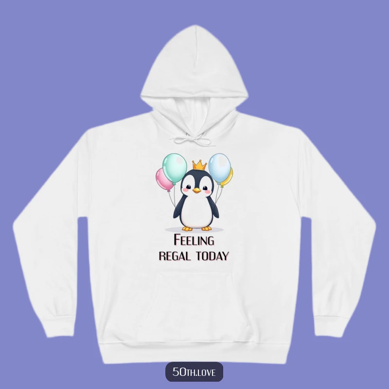 Cozy Funny Penguin King Birthday Hoodie - Stay Regal and Warm This Year!