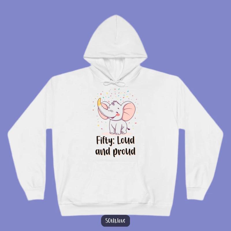 Cozy Funny Elephant Hoodie: Warm 50th Birthday Celebration Gift!