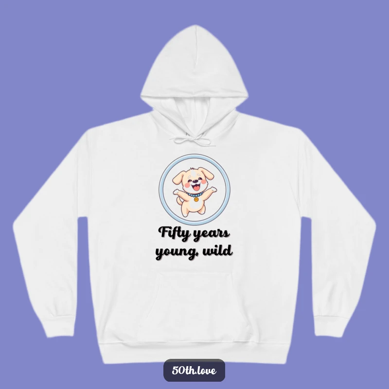 Cozy Funny Giggling Dog Fifty Hoop Hoodie: Warm and Hilarious Winter Gift