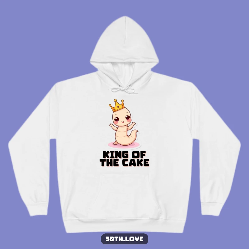 Funny Birthday Worm Hoodie: cozy up for a royal celebration