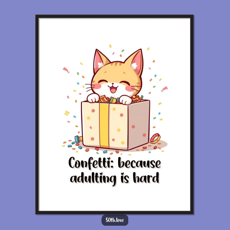 Free Printable Funny Cat Gift Box Wall Art - Hilarious Downloadable Decor for Any Room