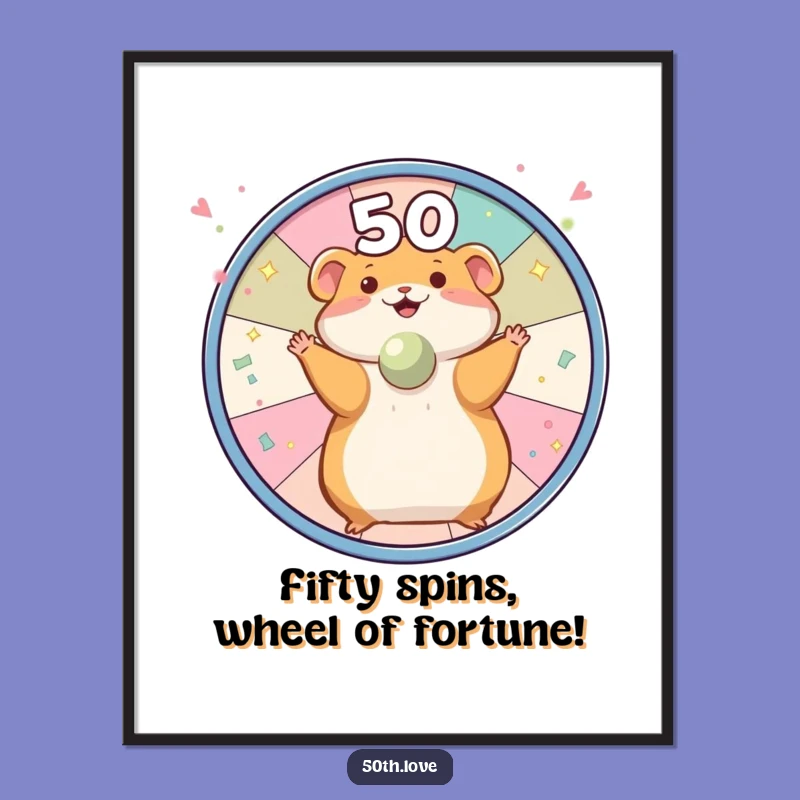 Free Printable Funny Hamster Confetti Art - Whimsical Spinning Wheel Downloadable Decor