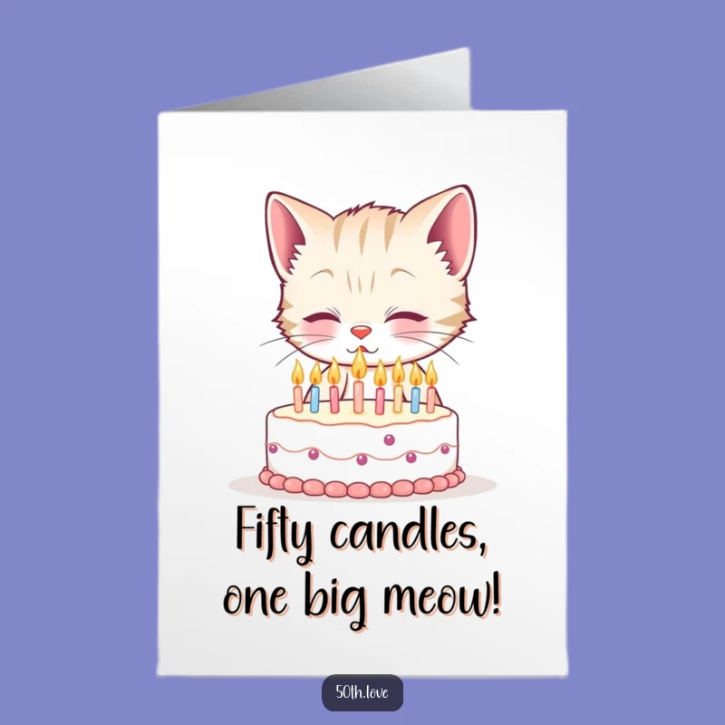 Free Printable Kitten Birthday Card: Funny Downloadable Cat Gift for Milestone Celebrations