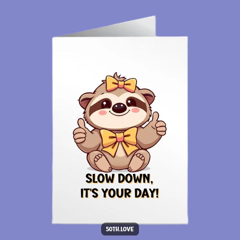 Free Printable Birthday Card: Funny Sloth Thumbs-Up, Downloadable DIY Gift