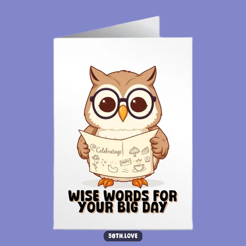 Free Printable Owl Birthday Card: Wise Words Funny Downloadable Gift for Book Lovers