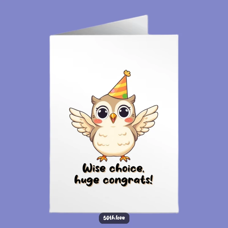 Free Printable Congratulations Card: Owl's Joyful Celebration, Downloadable Success Cheers