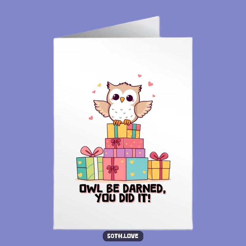 Free Printable Funny Owl Congrats Card - Hilarious Hooting Downloadable Gift