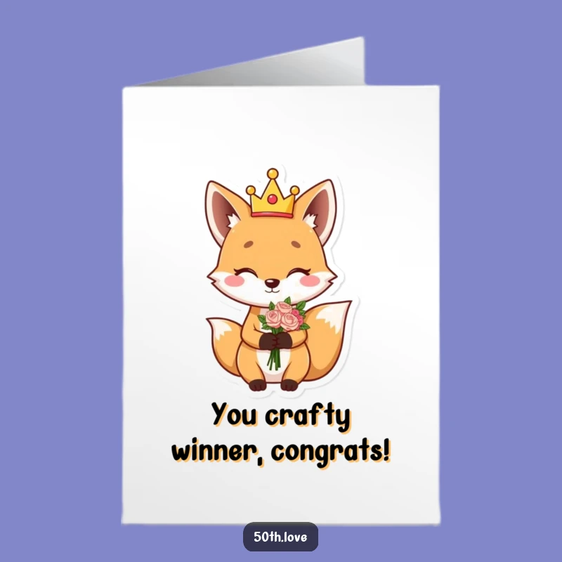 Free Printable Funny Fox Congrats Card - Hilarious Winking Downloadable Gift