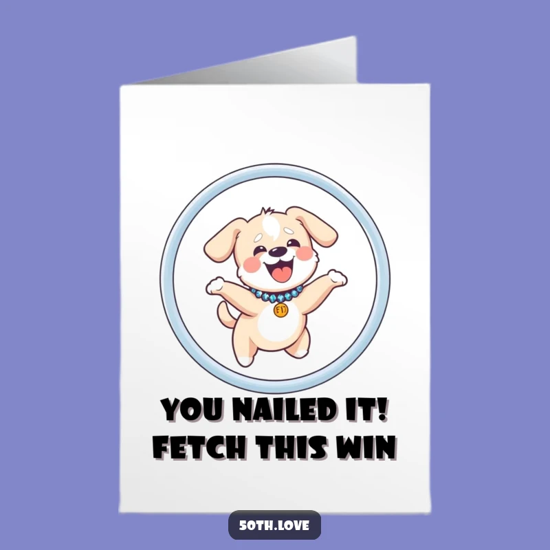 Free Printable Dog Hoop Card: Congratulate Big with This Funny Downloadable Gift
