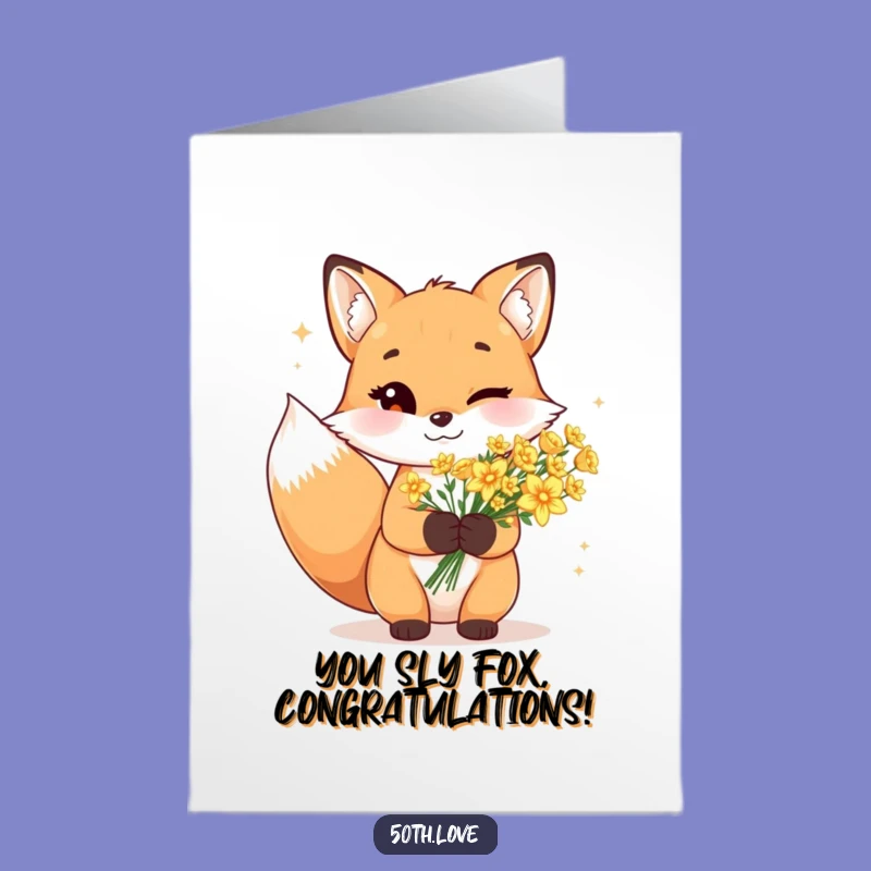 Free Printable Fox Congrats Card: Sparkle & Shine Funny Downloadable Gift