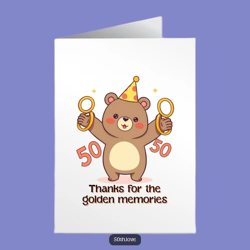 Free Printable Funny Thank You Card: Juggling Bear Gratitude Downloadable