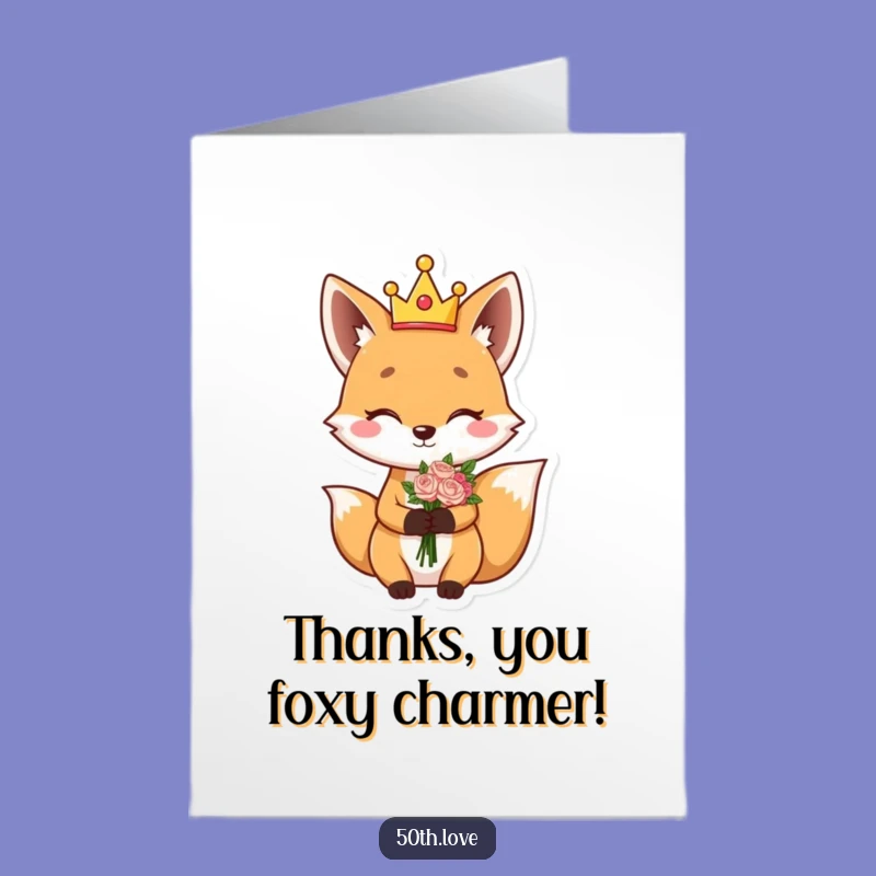 Free Printable Funny Fox Thank You Card - Hilarious Winking Downloadable Gift