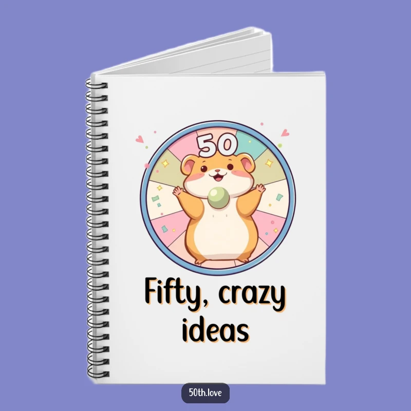 Funny Hamster '50' Wheel Notebook - Write Your Energetic Plans!