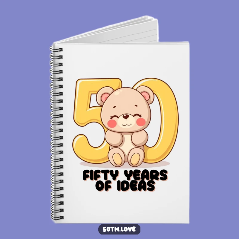 Funny 'Beary' 50th Birthday Notebook - Winking Teddy Bear Journal for Ideas