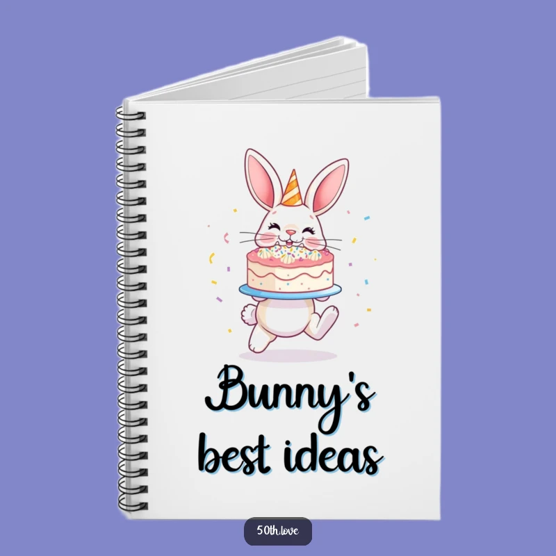 Funny Bunny Cake Notebook - Hopping Confetti Journal
