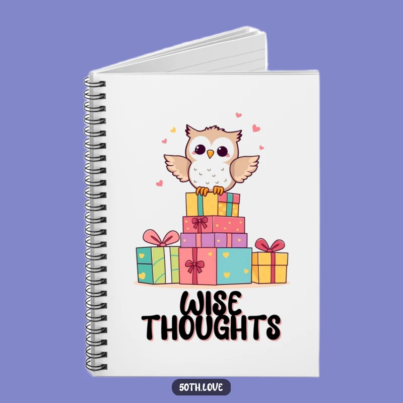 Funny Owl Anniversary Notebook: Happy Character Hooting on Gift Stack Journal