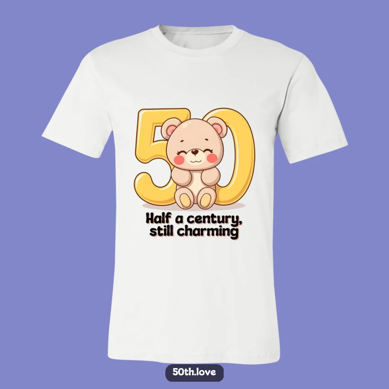 Funny 'Beary' 50th Birthday T-Shirt - Winking Teddy Bear Golden Year Tee