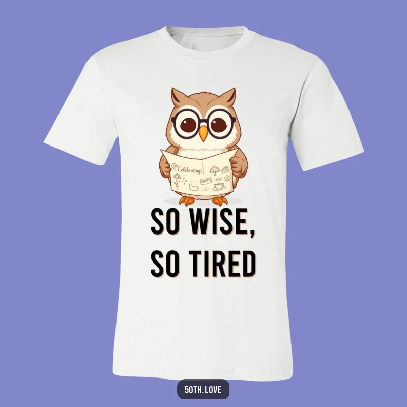 Funny Scholarly Owl Scroll T-Shirt: Celebrate Wisdom in Style