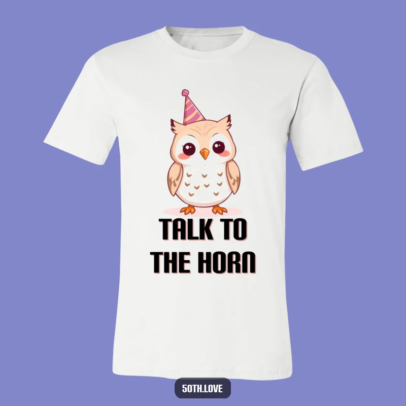 Funny Cheerful Owl Party T-Shirt - Tooting Horn Birthday Tee