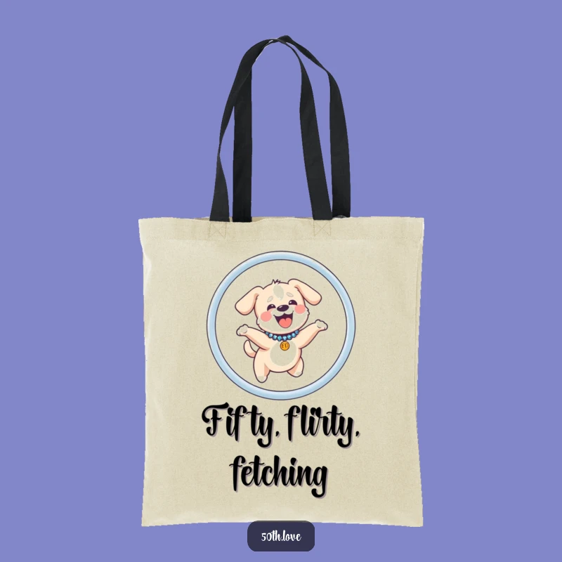 Funny Giggling Dog Fifty Hoop Tote Bag: Carry Your Fun in Style