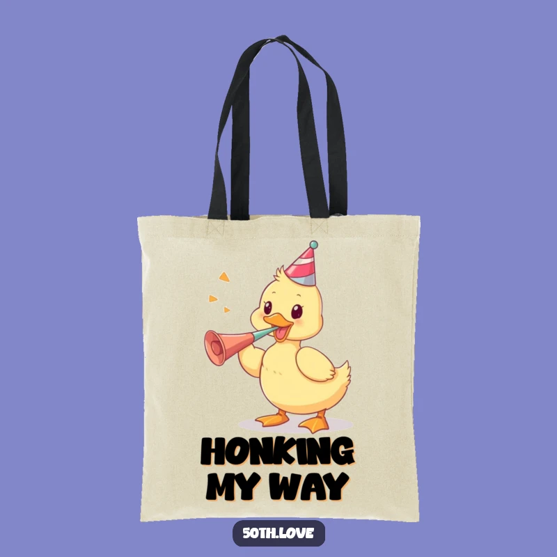 Funny Duckling Party Horn Tote Bag: Carry Your Celebration Playfully!
