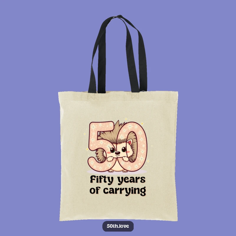 Funny Hedgehog 50th Birthday Tote Bag: Carry Your Gifts with Style
