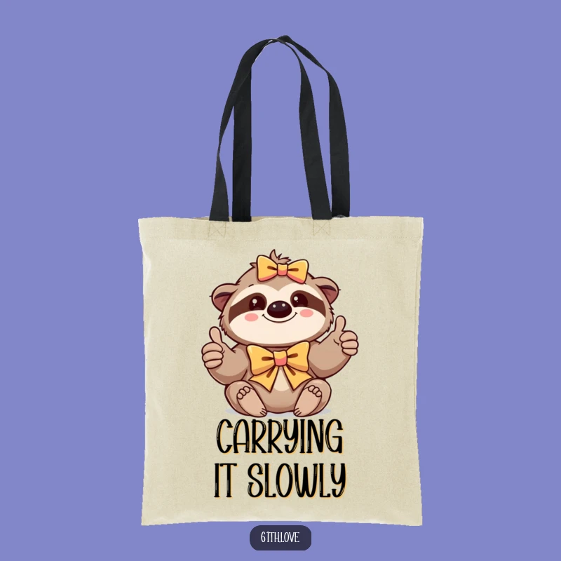 Funny Sloth Thumbs-Up Tote Bag: Carry Your Chill in Style
