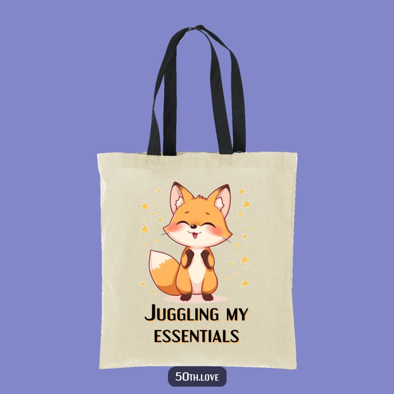 Funny Fox Juggling Confetti Tote Bag: Chic and Hilarious Celebration Accessory